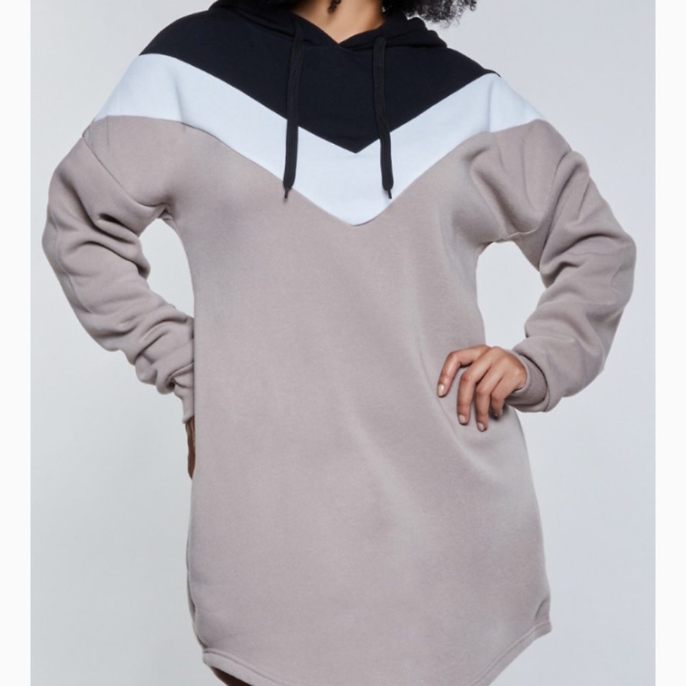Plus Size Hooded Sweatshirt Dress